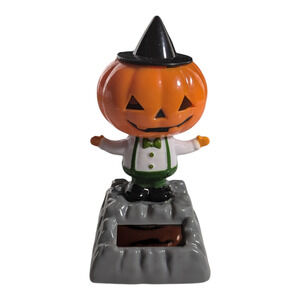 Halloween dancing solar figurine bobbleheads pumpkin guy Tested